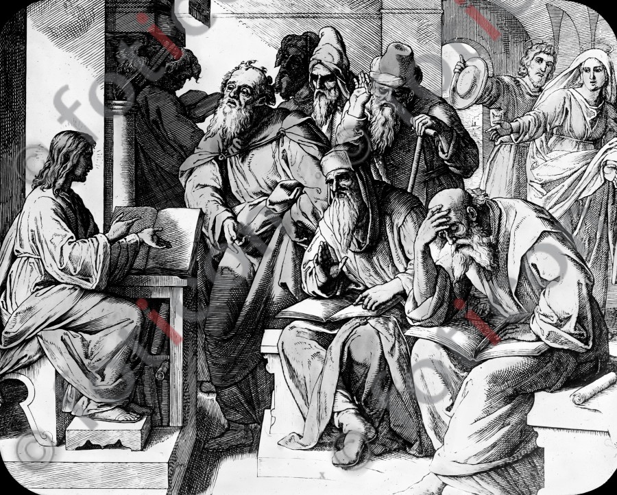 Jesus im Tempel  | Jesus in the Temple - Foto foticon-simon-043-sw-010.jpg | foticon.de - Bilddatenbank für Motive aus Geschichte und Kultur
